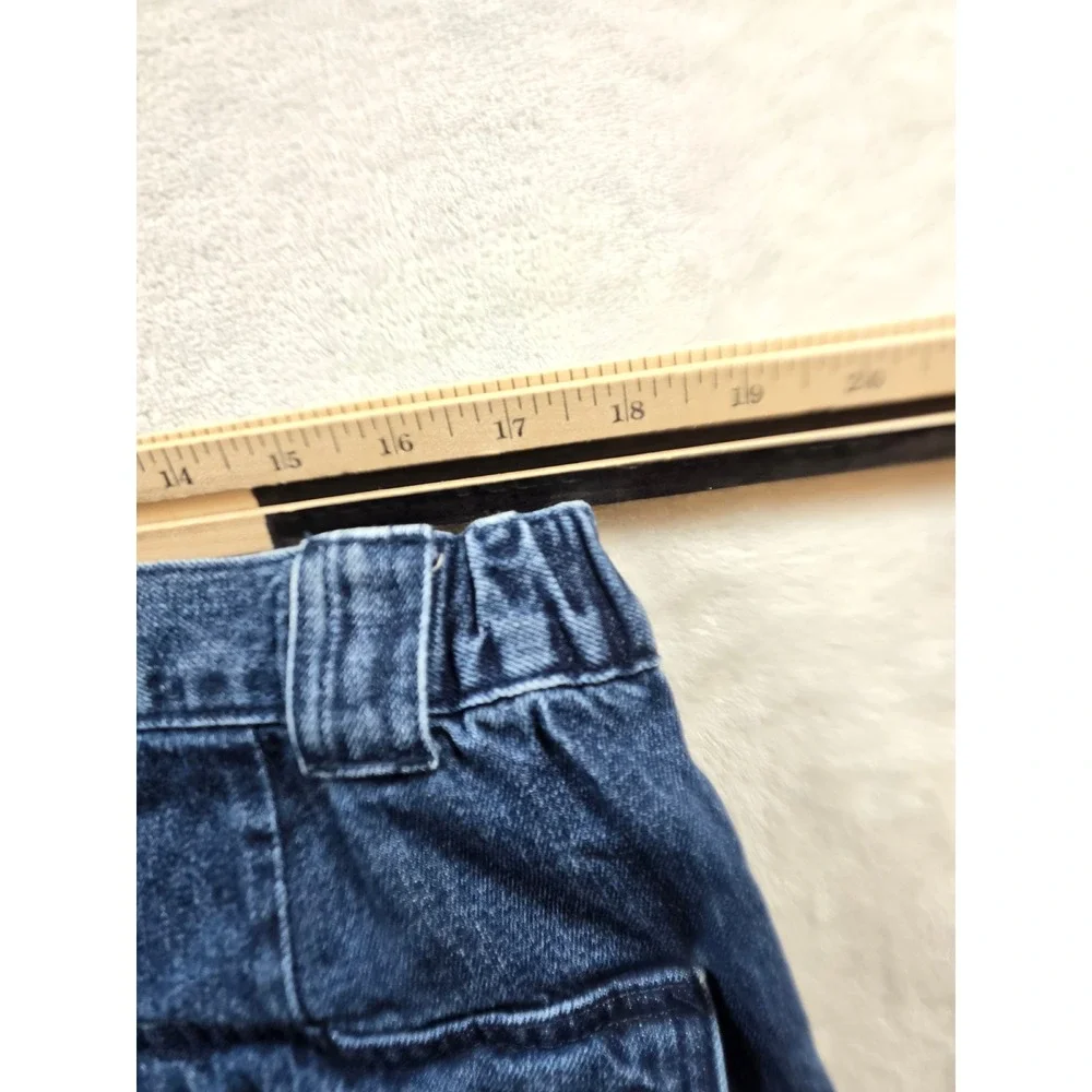 Croft & Barrow Denim Cargo Shorts Mens 36 Blue Jean Cotton Elastic Waist Utility